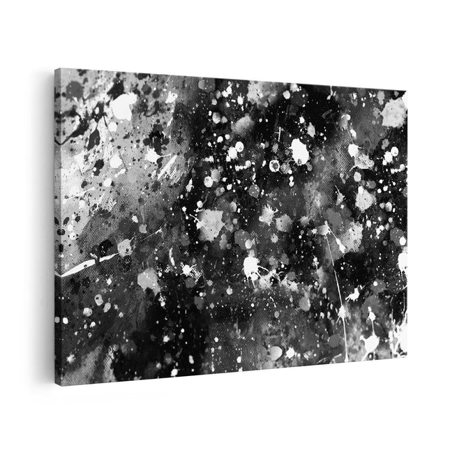 Canvas schilderij vooraanzicht Abstracte Kunst - Kleurvolle Acryl - Zwart Wit