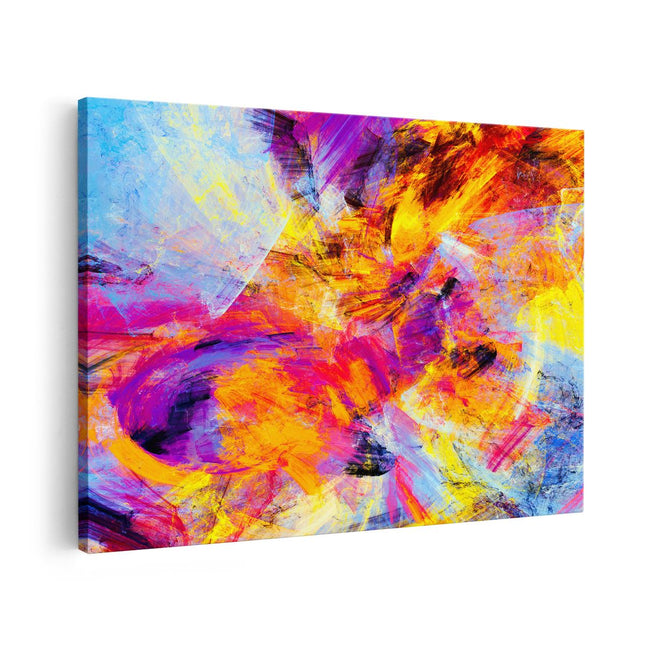 Canvas schilderij vooraanzicht Abstracte Kunst - Verschillende Kleuren Spatten