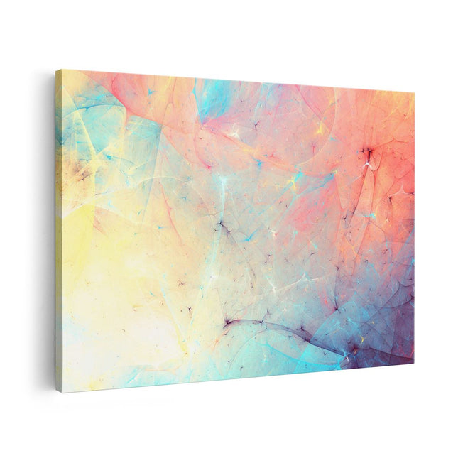 Canvas schilderij vooraanzicht Abstracte Kunst - Rood Blauw Geel