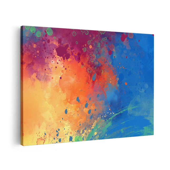 Canvas schilderij vooraanzicht Abstracte Kunst - Waterkleuren Structuur