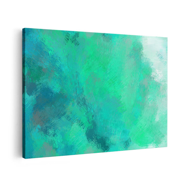 Canvas schilderij vooraanzicht Abstracte Kunsten - Licht Groen Structuur