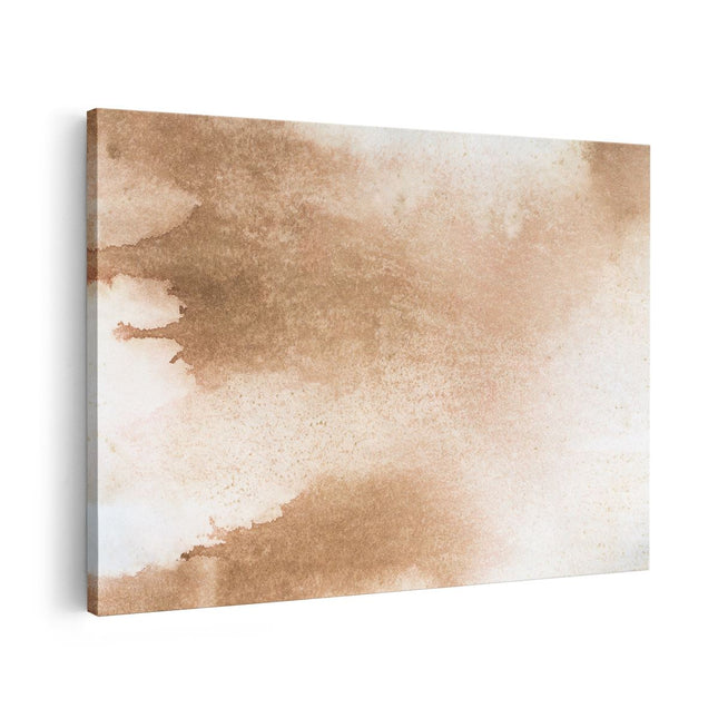 Canvas schilderij vooraanzicht Abstracte Kunst - Beige