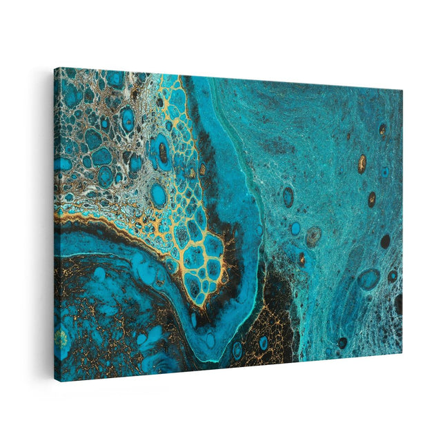 Canvas schilderij vooraanzicht Abstracte Kunst - Creatieve Blauwe Kleuren