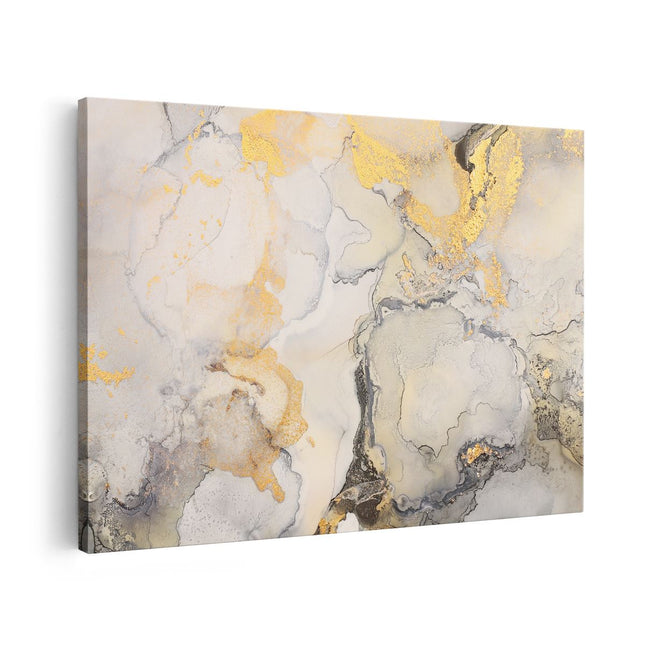 Canvas schilderij vooraanzicht Abstracte Kunst - Zwart Grijs Goud