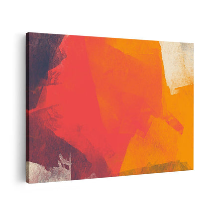 Canvas schilderij vooraanzicht Abstracte Kunst - Zwart Oranje Beige