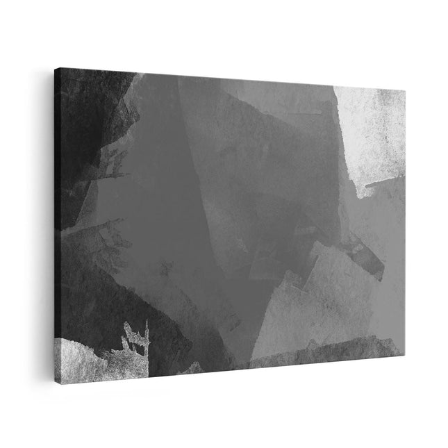 Canvas schilderij vooraanzicht Abstracte Kunst - Zwart Oranje Beige - Zwart Wit