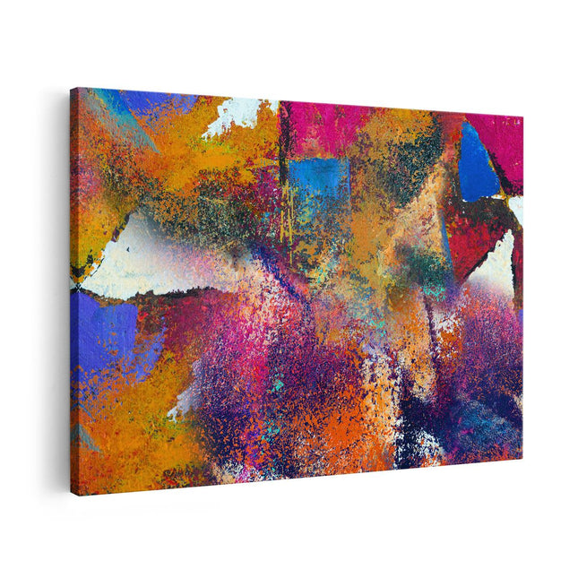 Canvas schilderij vooraanzicht Abstracte Kunst - Verschillende Kleuren in Acryl