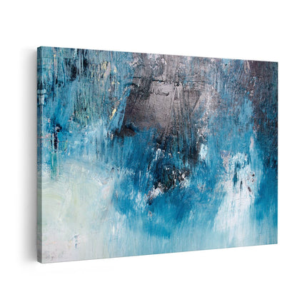 Canvas schilderij vooraanzicht Abstracte Kunst - Blauw Zwart