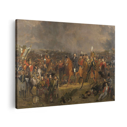 Canvas schilderij vooraanzicht De Slag bij Waterloo - Jan Willem Pieneman
