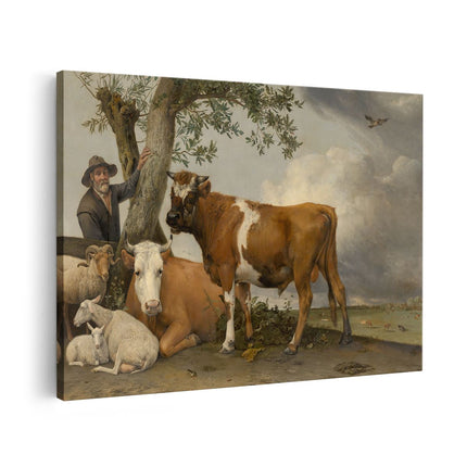 Canvas schilderij vooraanzicht De Stier - Paulus Potter