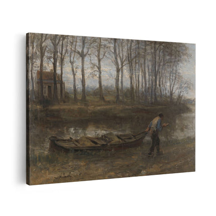 Canvas schilderij vooraanzicht De Zandschipper - Jozef Israëls