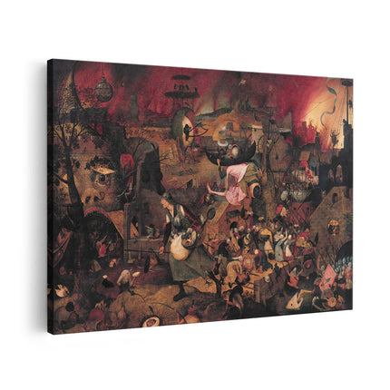 Canvas schilderij vooraanzicht Dulle Griet - Pieter Brueghel de Oude