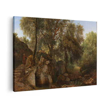 Canvas schilderij vooraanzicht Gezicht in het Park van de Villa Chigi bij Ariccia - Abraham Teerlink