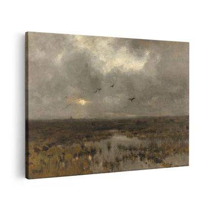 Canvas schilderij vooraanzicht Het Moeras - Anton Mauve