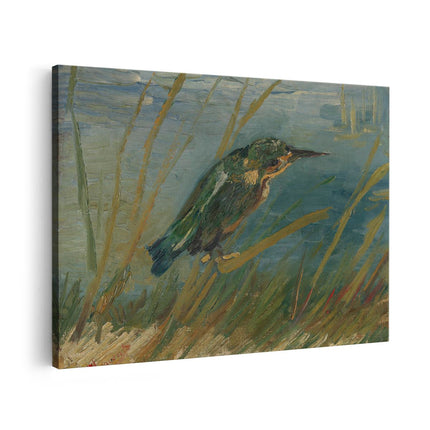 Canvas schilderij vooraanzicht IJsvogel aan de Waterkant - Vincenct van Gogh