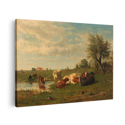 Canvas schilderij vooraanzicht Koeien in de Weide - Gerard Bilders