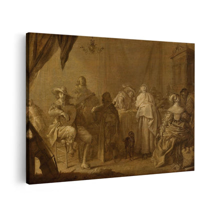 Canvas schilderij vooraanzicht Musicerend Gezelschap - Adriaen Pietersz. van de Venne