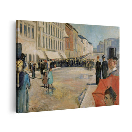 Canvas schilderij vooraanzicht Muziek op de Karl Johan Straat - Edvard Munch