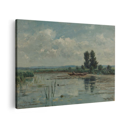Canvas schilderij vooraanzicht Plas bij Loosdrecht - Willem Roelofs