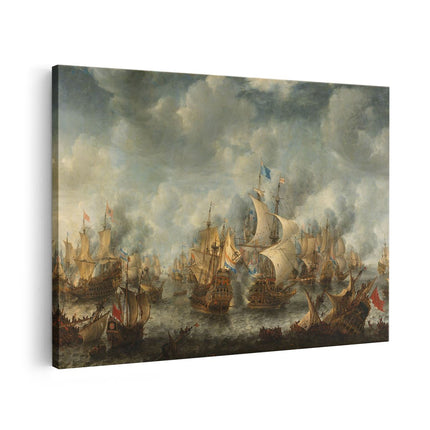Canvas schilderij vooraanzicht Slag bij Terheide - Jan Abrahamsz. Beerstraten