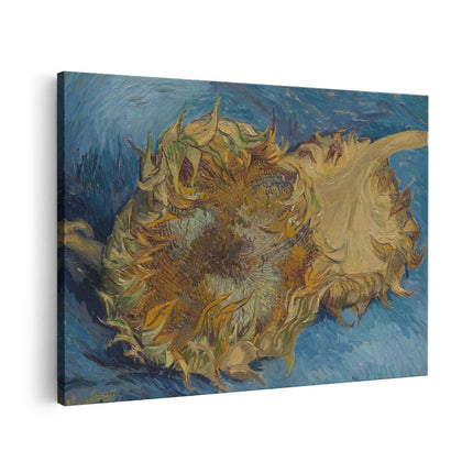 Canvas schilderij vooraanzicht Twee Afgesneden Zonnebloemen - Vincent van Gogh