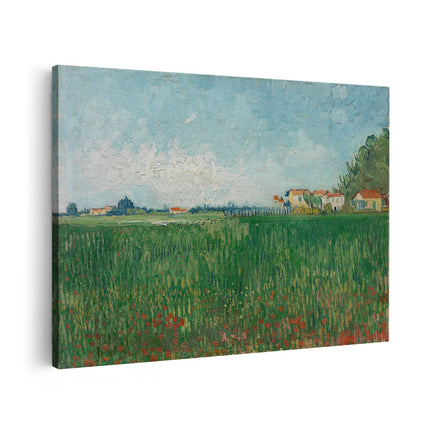 Canvas schilderij vooraanzicht Veld met Klaprozen - Vincent van Gogh