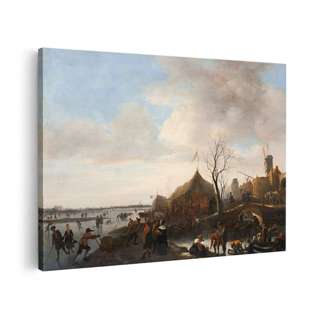 Canvas schilderij vooraanzicht Winterlandschap - Jan Steen
