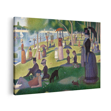 Canvas schilderij vooraanzicht Zondagmiddag op het La-Grande-Jatte-Eiland - Georges Seurat