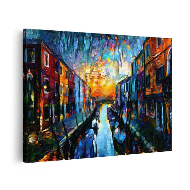 Canvas schilderij vooraanzicht Stad in Kleuren