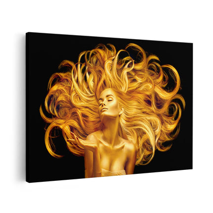 Canvas schilderij vooraanzicht Gouden Vrouw