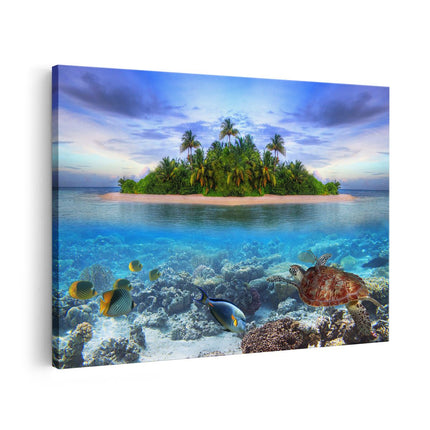 Canvas schilderij vooraanzicht Tropisch Eiland Malediven