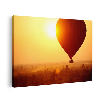 Canvas schilderij vooraanzicht Luchtballon in Bagan, Myanmar