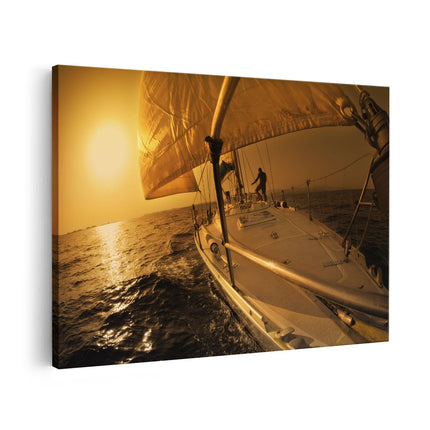 Canvas schilderij vooraanzicht Zeilboot - Zeilen