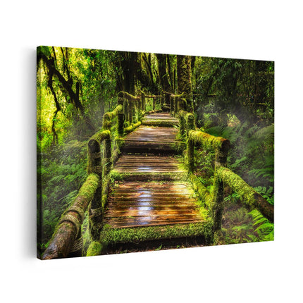 Canvas schilderij vooraanzicht Regenwoud Brug in Thailand