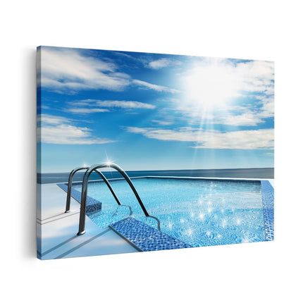 Canvas schilderij vooraanzicht Zwembad