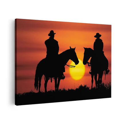 Canvas schilderij vooraanzicht Twee Cowboys
