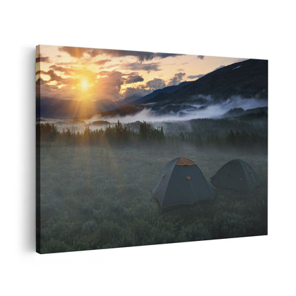 Canvas schilderij vooraanzicht Kamperen in het Wild - Natuur