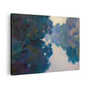 Canvas schilderij vooraanzicht Kunstwerk van een Rivier en Bomen