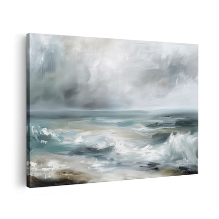 Canvas schilderij vooraanzicht Abstract Kunstwerk van een Stormachtige Zee