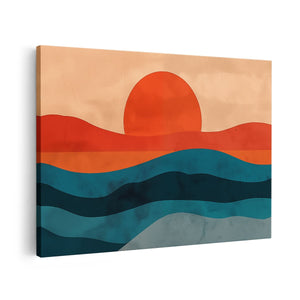 Canvas schilderij vooraanzicht De Zon komt op boven de Oceaan