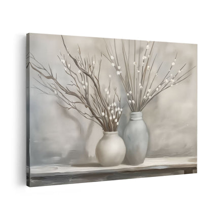 Canvas schilderij vooraanzicht Twee Vazen ​​Met Takken Erin