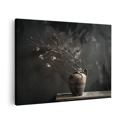 Canvas schilderij vooraanzicht Vaas op een Tafel