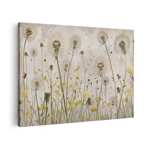 Canvas schilderij vooraanzicht Paardebloem