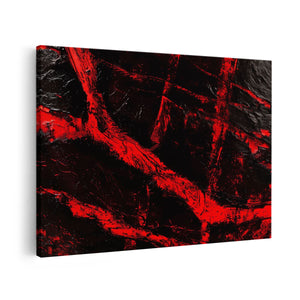 Canvas schilderij vooraanzicht Rood en Zwart Artwork op een Zwarte Achtergrond