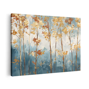 Canvas schilderij vooraanzicht Kunstwerk van Herfstbomen