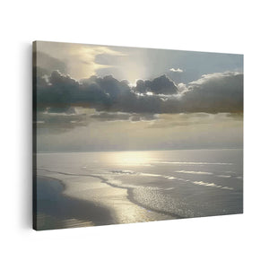 Canvas schilderij vooraanzicht De Zon schijnt over de Oceaan