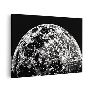 Canvas schilderij vooraanzicht Zwart Wit Beeld van een Maan
