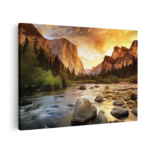 Canvas schilderij vooraanzicht Yosemite Nationaal Park