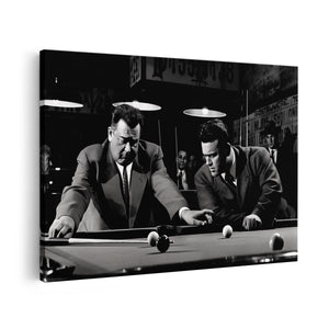 Canvas schilderij vooraanzicht Twee Mannen die Pool Spelen