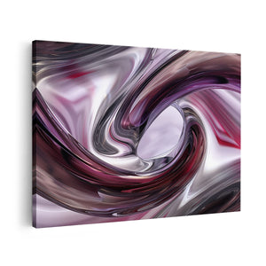 Canvas schilderij vooraanzicht Het Beeld is een Werveling van Paars en Zwart